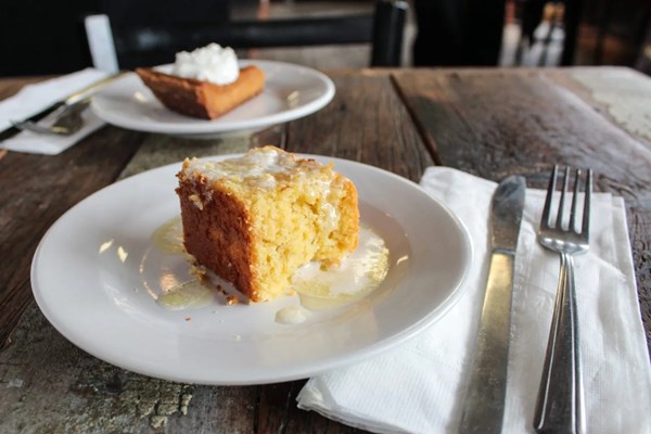 Coconut cornbread with honey citrus butter [Michelle Horovitz / LaTasha Powell / Princess Titus]