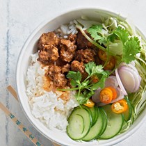 Coconut-curry beef rice bowls