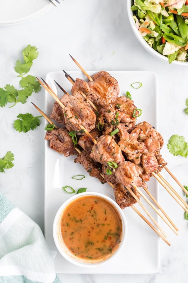 Coconut curry pork satay