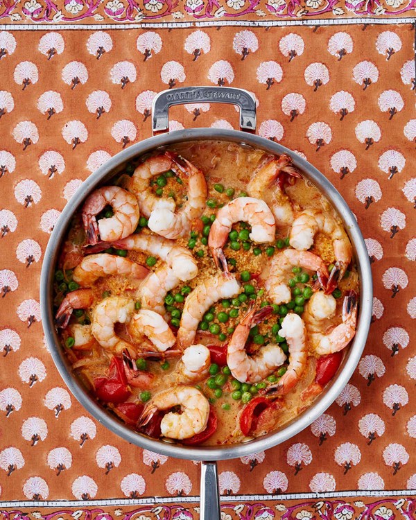 Coconut-curry shrimp and couscous