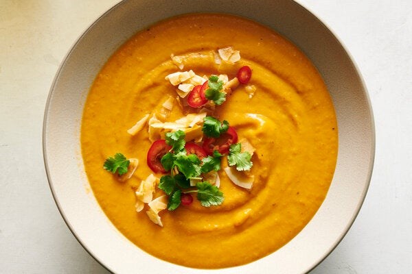 Coconut curry sweet potato soup