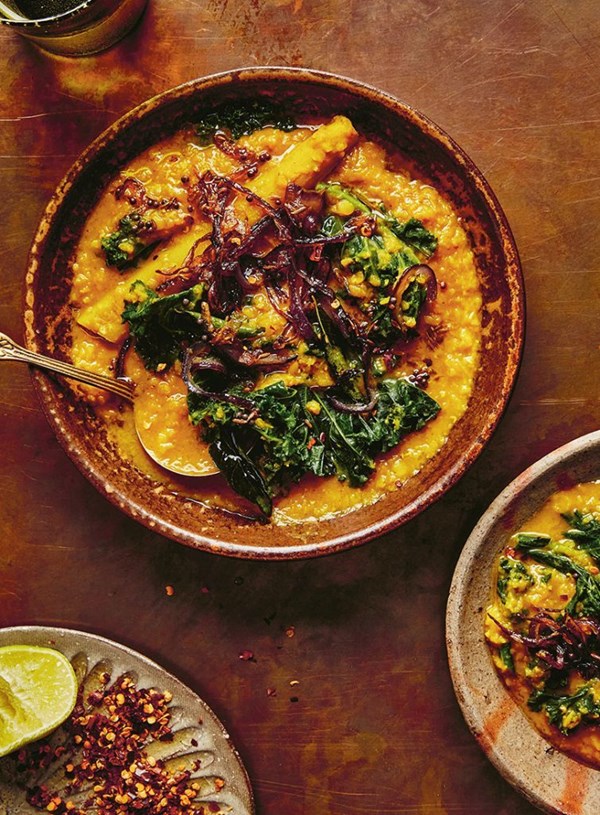 Coconut dal with kale