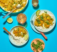 Coconut fish curry & rice