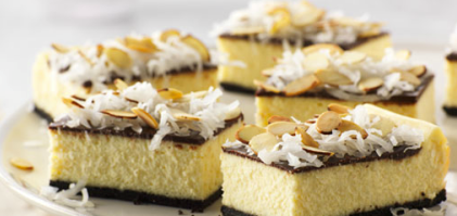 Coconut joy cheesecake bars