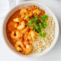 Coconut king prawns with cauli rice