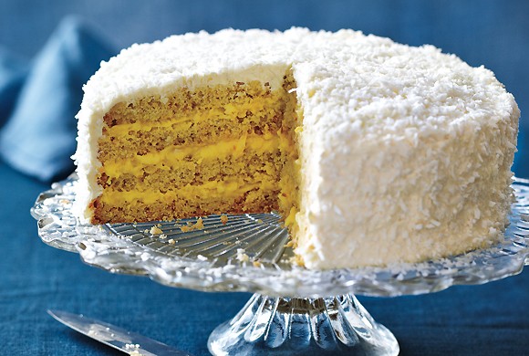 Coconut lemon cream snow cake