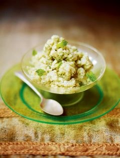Coconut, lime and mint granita