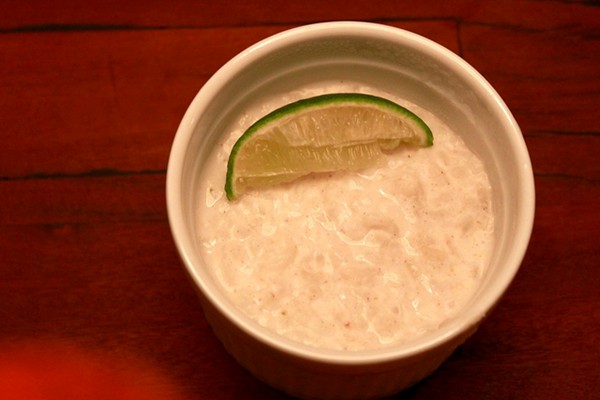 Coconut lime rice pudding