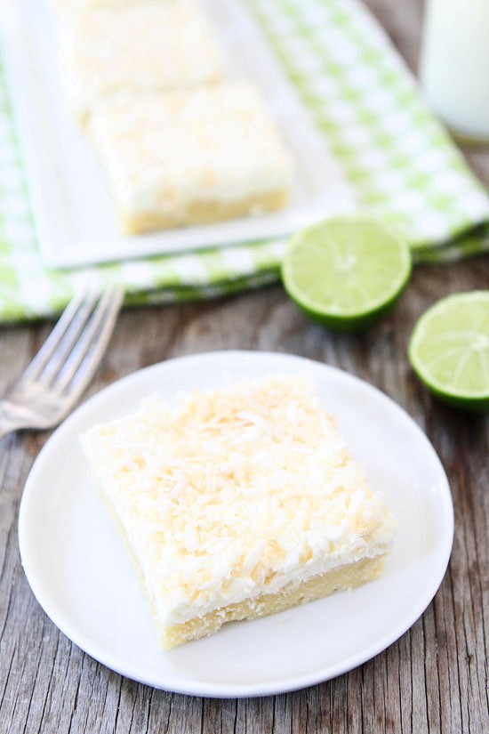 Coconut lime sugar cookie bars