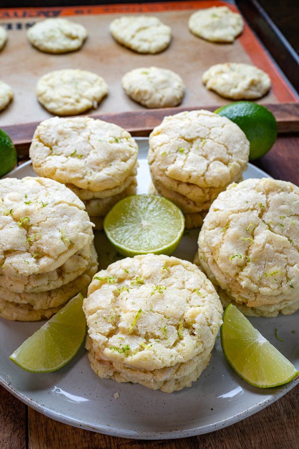 Coconut lime white chocolate chip cookies