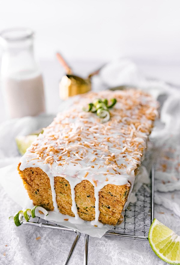 Coconut lime zucchini loaf
