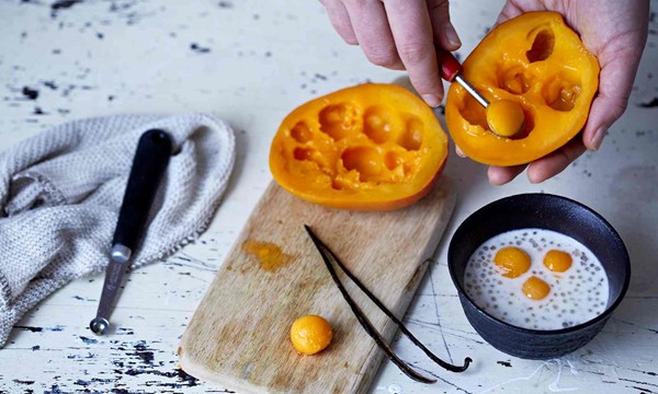 Coconut, mango and tapioca soup