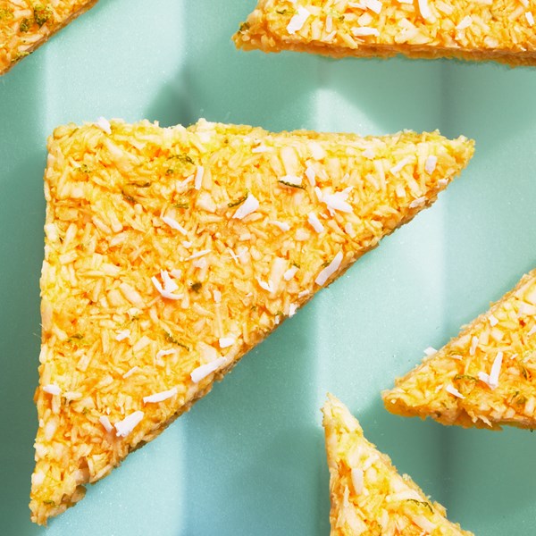 Coconut-mango-lime barfi 