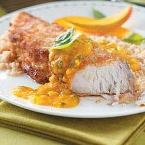 Coconut-mango mahi mahi