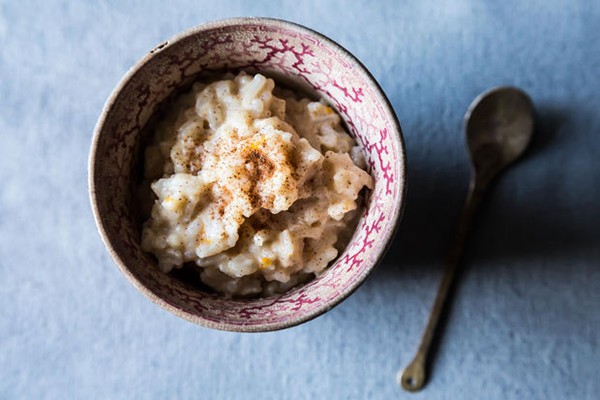 Coconut milk rice pudding with citrus and ginger