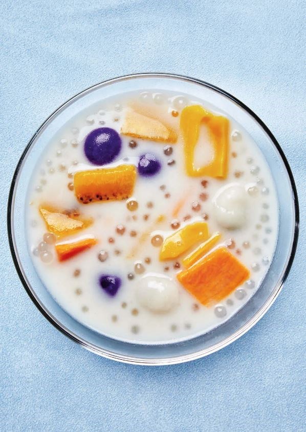 Coconut milk-stewed mochi and tropical fruit (Ginataang bilo-bilo)