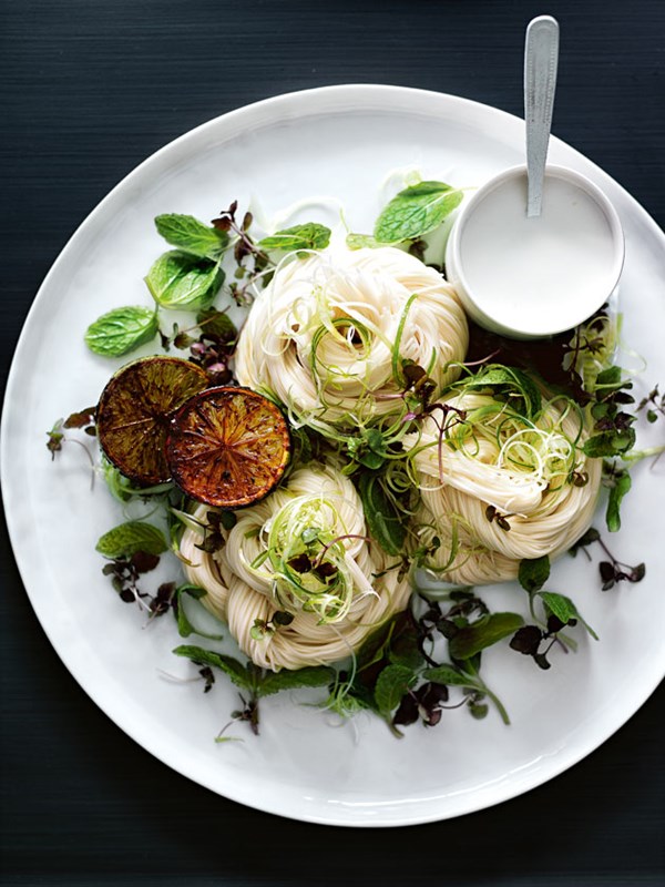 Coconut noodle salad with caramelised limes