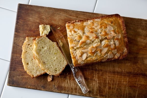 Coconut oil poundcake with almonds and lime zest
