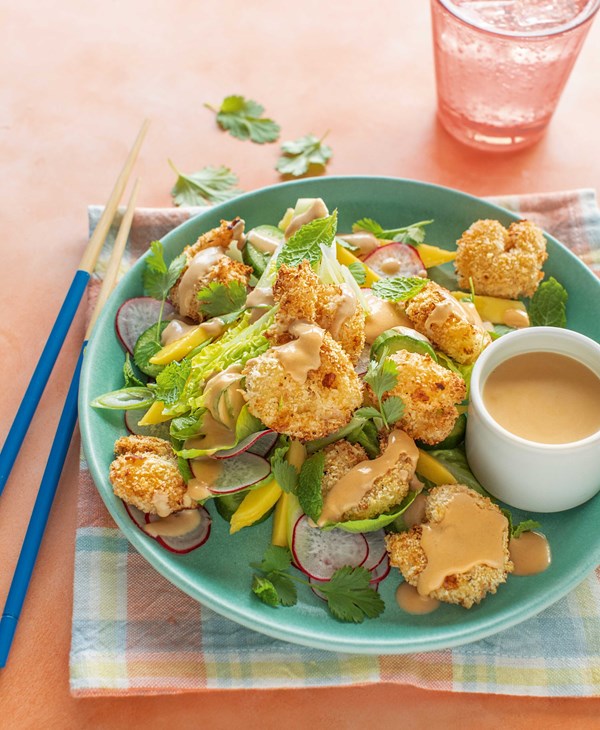 Coconut panko prawns & peanut sauce