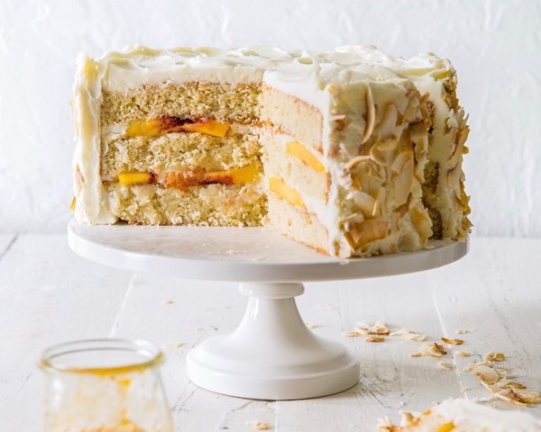 Coconut peach cake