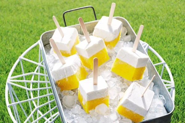 Coconut pine-lime pops