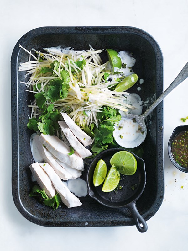 Coconut poached chicken salad