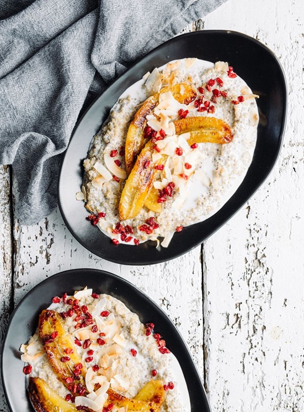 Coconut, quinoa and chia seed porridge