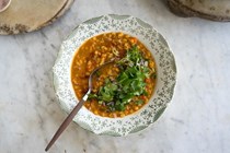 Coconut red lentil soup