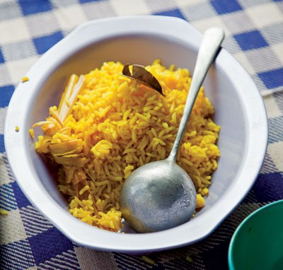 Coconut rice (Nasi lemak)