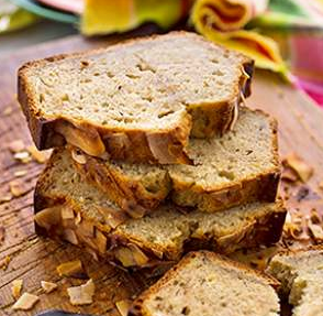 Coconut-rum banana bread