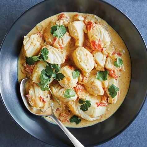Coconut sea bass curry