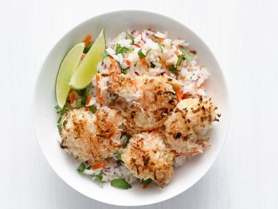 Coconut shrimp with tropical rice