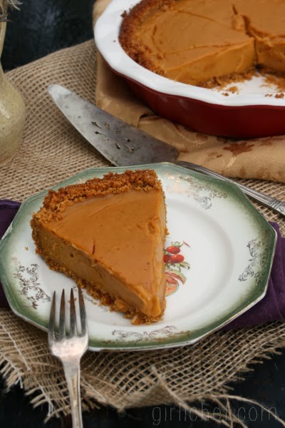 Coconut sweet potato pie with spiced graham cracker crust
