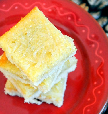 Coconut topped shortbread bars