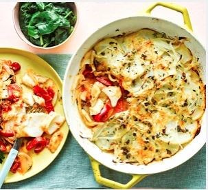 Cod & anchovy bake