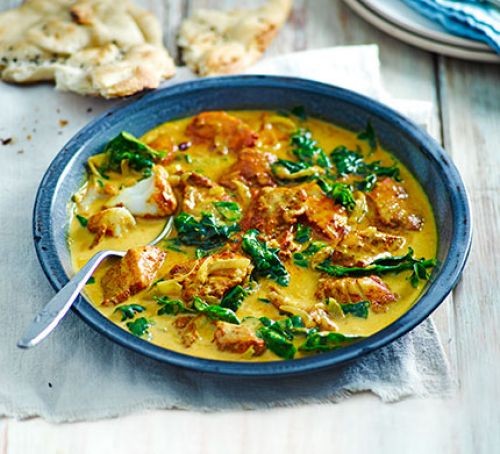 Cod & spinach yellow curry