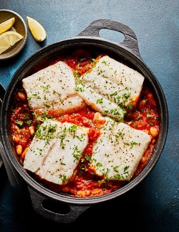 Cod and 'nduja one-pot bake