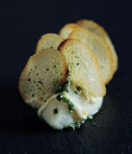 Cod and potato crostini