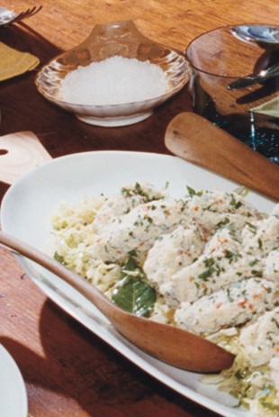 Cod dumplings with Savoy cabbage sauté