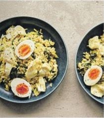 Cod, egg & spinach kedgeree