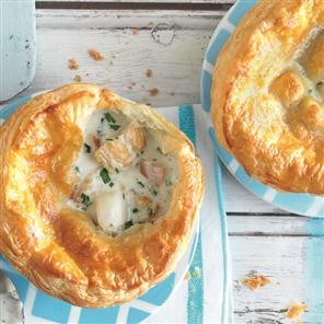 Cod, haddock and parsley pot pies