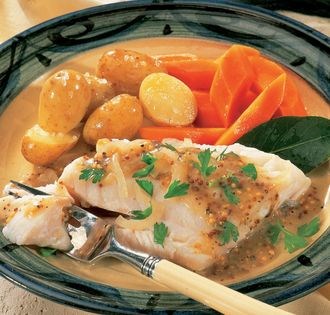 Cod in mustard beurre blanc