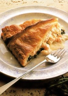Cod, shrimp and samphire pie