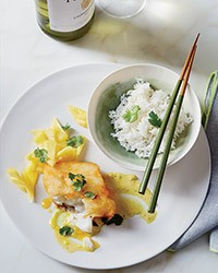 Cod tempura with Cape Malay curry sauce