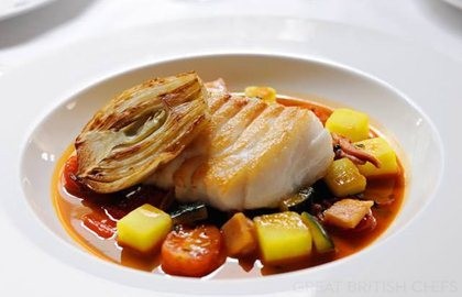 Cod with bouillabaisse sauce