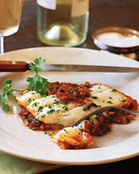 Cod with tomato ginger sauce