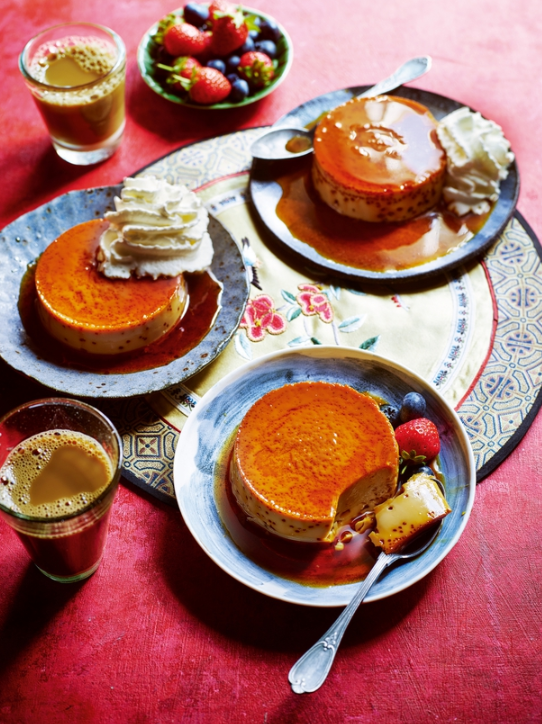 Coffee & coconut flan