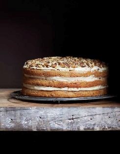 Coffee & walnut layer cake