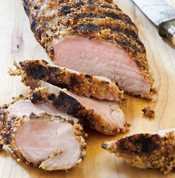 Coffee-and-fennel-crusted grilled pork tenderloin