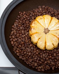 Coffee-baked squash with crème fraîche 